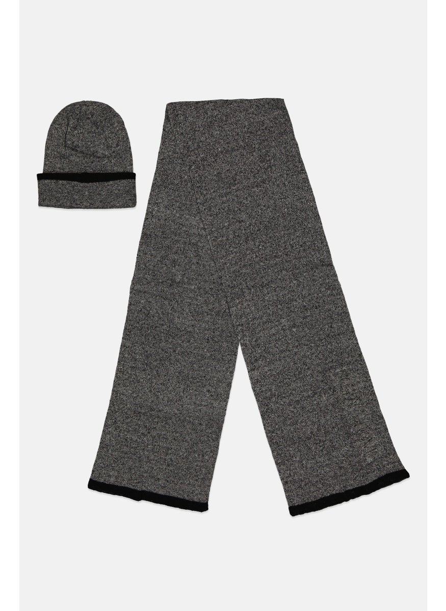 Body Glove - Women 2 Pieces Brand Logo Scarf And Beanie Set, Grey - Image 1