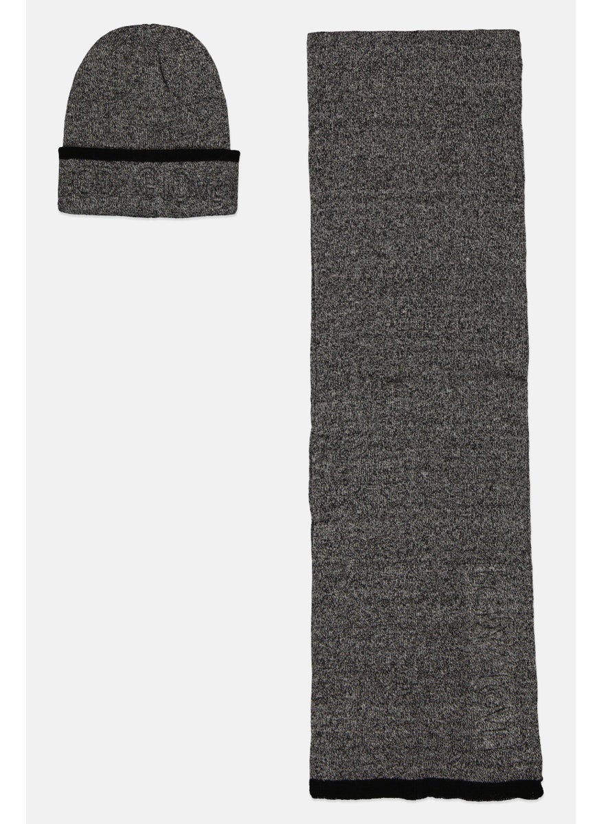 Body Glove - Women 2 Pieces Brand Logo Scarf And Beanie Set, Grey - Image 1
