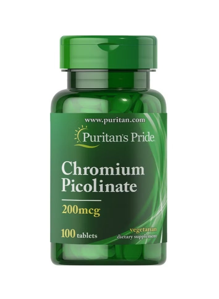 Chromium Picolinate 200 mcg – 100 Tablets for Healthy Blood Sugar & Metabolism