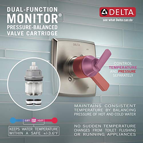 Delta Faucet Saylor 17 Series Chrome Shower Valve Trim Kit with In2ition 2in1 Shower Head with Handheld Spray Shower Faucet Set Shower Head and Handle Set Chrome T17235I Valve Not Included - Image 3