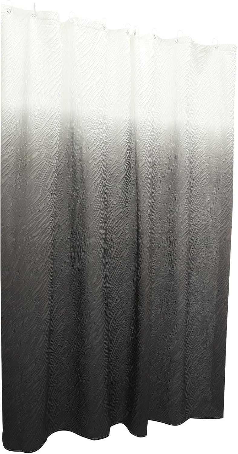 PATKAW Waterproof Polyester Shower Curtain with Hooks 180x180cm Gray Gradient Bathroom Partition Curtain Household Washable - Image 1