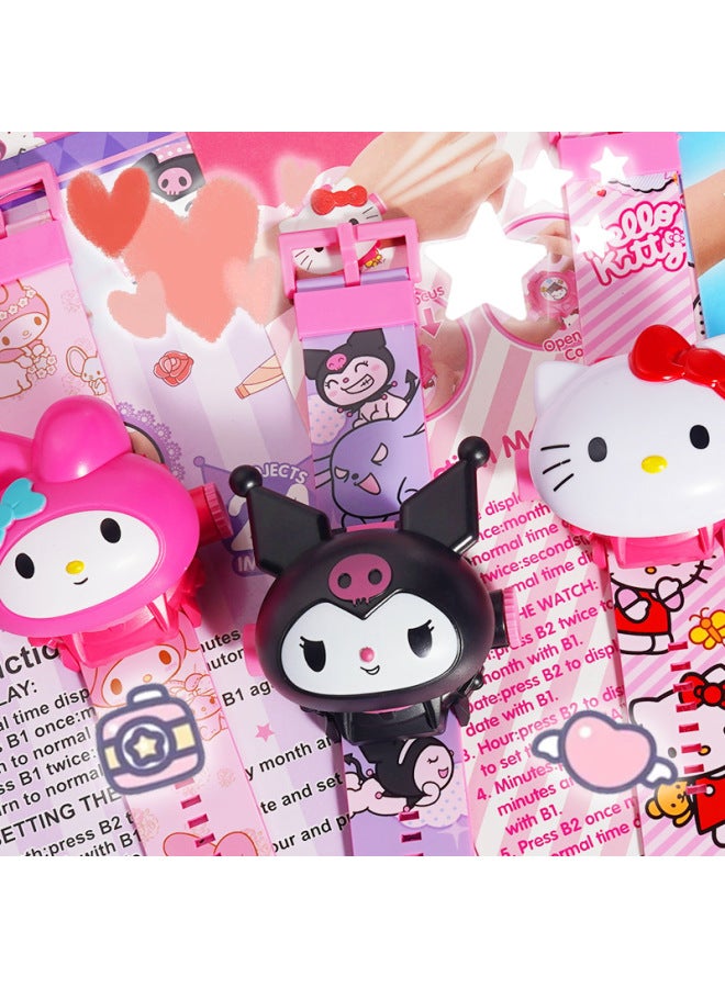 Sanrio 24 Figure Projection Doll Mask With Flip Electronic Watch Kulomi Star Dailu Meruti Gui Dog-Color:[Flagship Quality] Star Dailou - Image 3