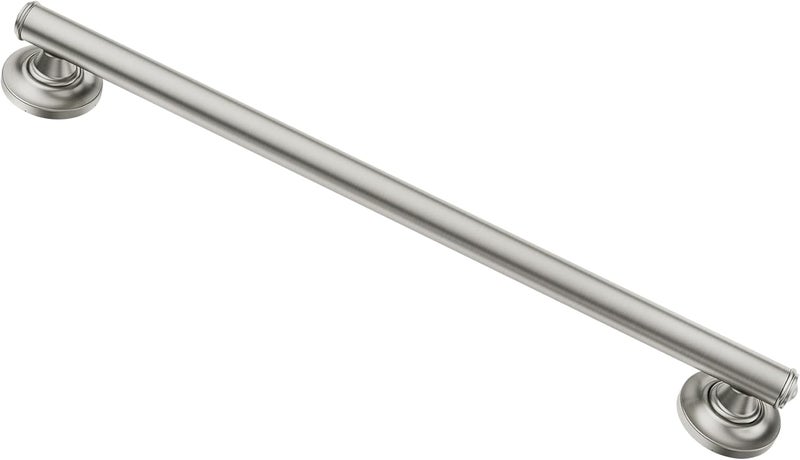MOEN LR8724D1GBN Home Care 24-Inch Designer Bath Safety Bathroom Grab Bar with Curled Grip, Brushed Nickel - Image 1