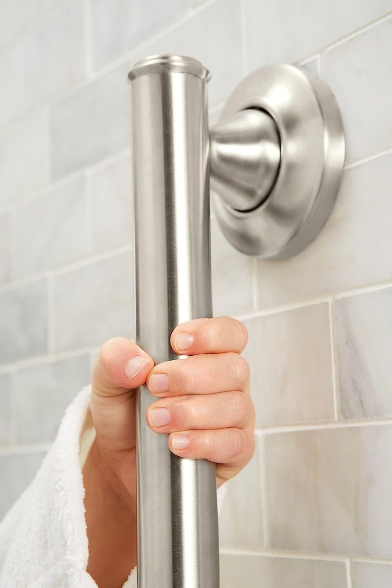 MOEN LR8724D1GBN Home Care 24-Inch Designer Bath Safety Bathroom Grab Bar with Curled Grip, Brushed Nickel - Image 4