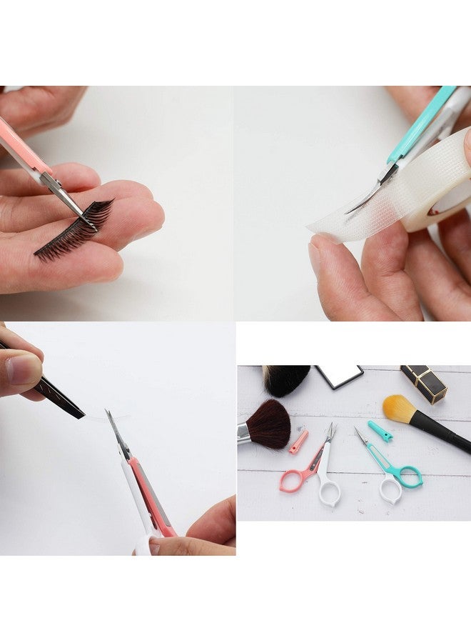 Pafason Stainless Steel Curved And Straight Eyebrow Grooming Scissor Set With Safety Cover For Trimming Shaping Eyelash Extensions Eyebrow - Image 5