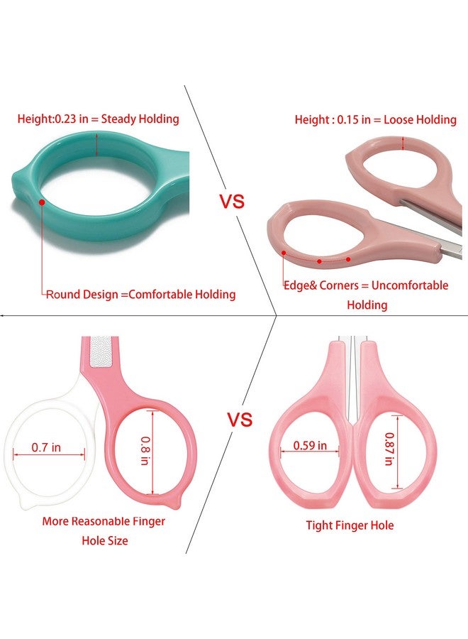 Pafason Stainless Steel Curved And Straight Eyebrow Grooming Scissor Set With Safety Cover For Trimming Shaping Eyelash Extensions Eyebrow - Image 4