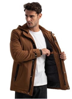 clever Men's Gabardine Jacket - With Collar Water Proof-Havana  - Image 1