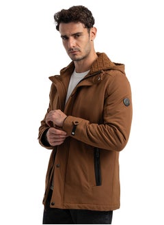 clever Men's Gabardine Jacket - With Collar Water Proof-Havana  - Image 2