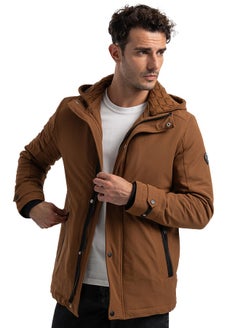 clever Men's Gabardine Jacket - With Collar Water Proof-Havana  - Image 5