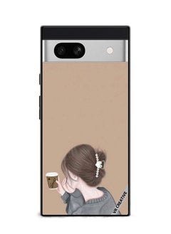 Protective Case Cover For Google Pixel 7a Sipping Design Multicolour