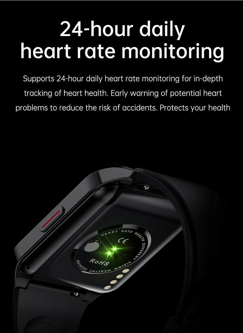 AROAQ - H60 Smart Watch Bluetooth Calling Body Temperature Heart Rate Smartwatch IP67 Waterproof Sports Fitness Tracker Watches For Men And Women With Purple Silicone Strap - Image 1