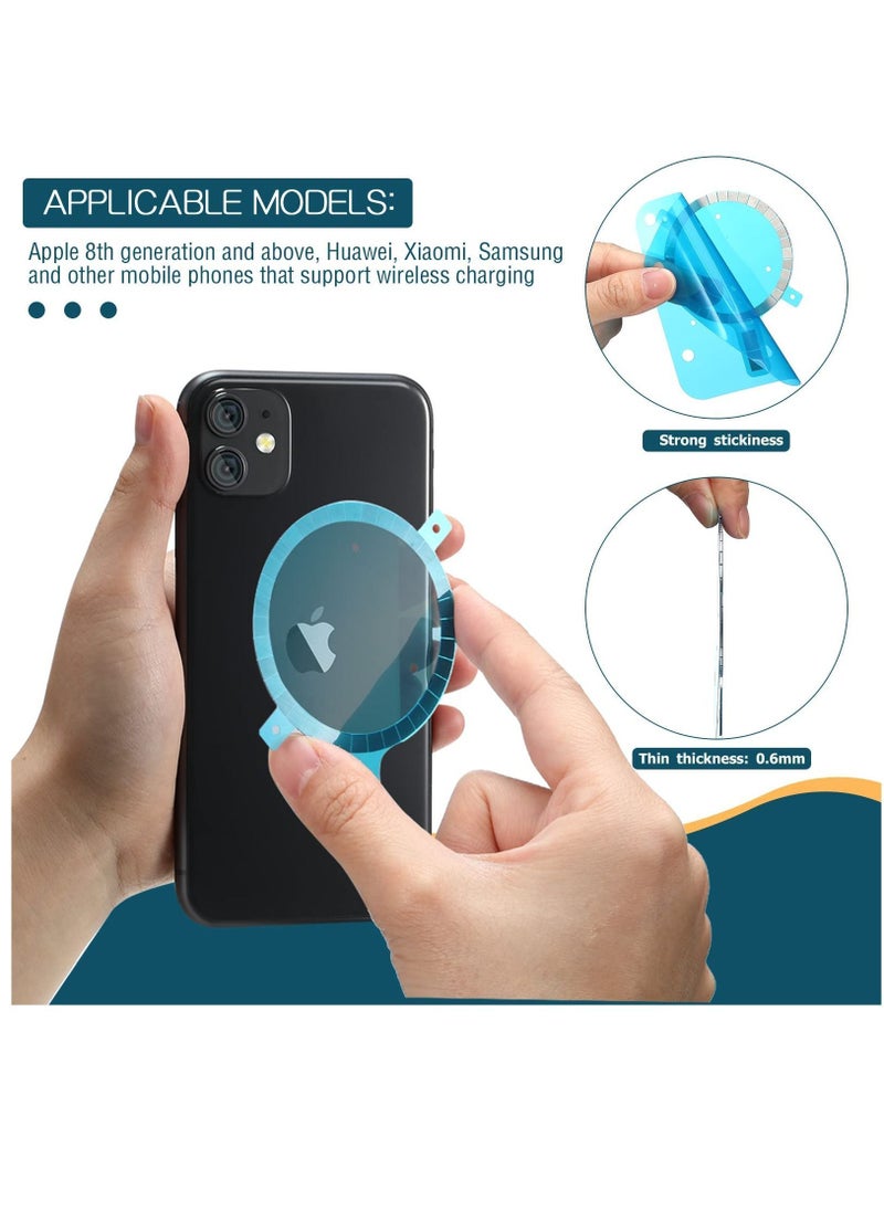 Y&D - Magnetic Stickers for Magsafe, Wireless Charging Receiver Magnet, Magnet Round Phone Case Sticker, Compatible with iPhone 13/12 Pro Max/ 12 Mini/ 11 (3 Pcs) - Image 1