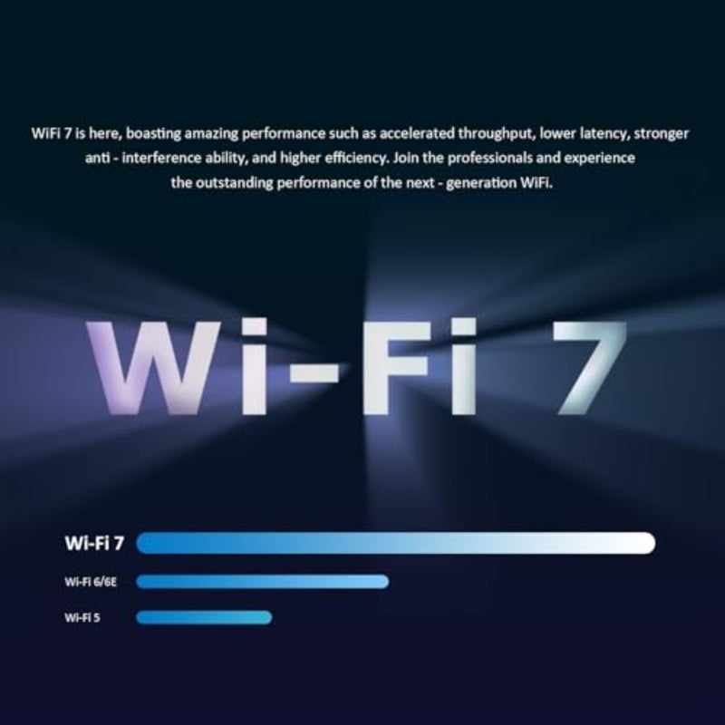 بطاقة WiFi 7 PCIe مع هوائي تمديد 2 متر للكمبيوتر المكتبي، Intel BE200NGW، متوافقة فقط مع إصدار Windows 11 24H2 أو أعلى ولا تدعم اللوحة الأم AMD - Image 4