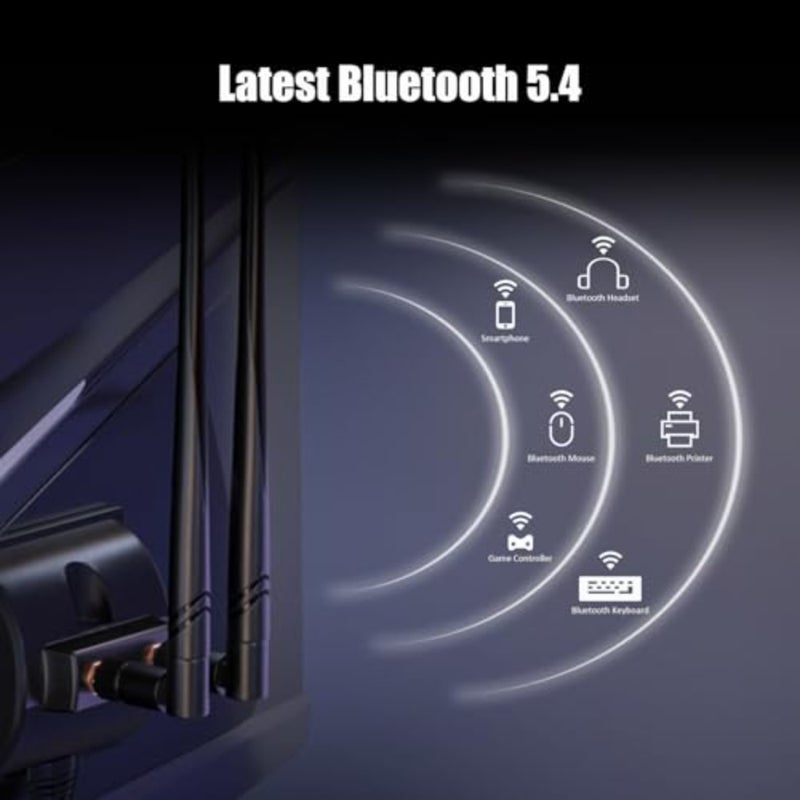 بطاقة WiFi 7 PCIe مع هوائي تمديد 2 متر للكمبيوتر المكتبي، Intel BE200NGW، متوافقة فقط مع إصدار Windows 11 24H2 أو أعلى ولا تدعم اللوحة الأم AMD - Image 5