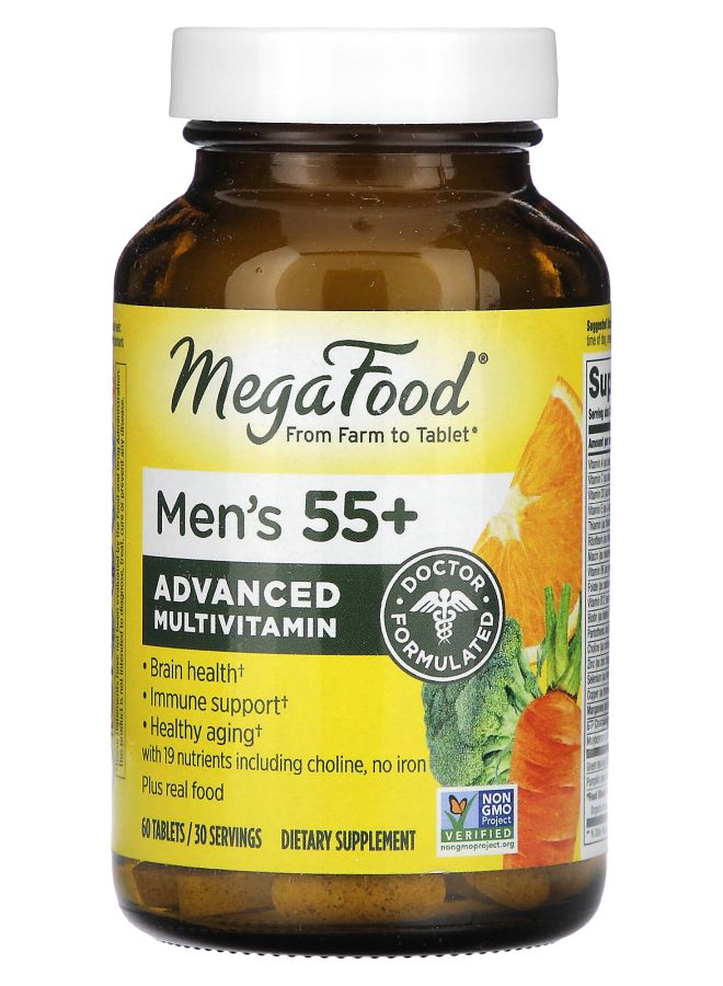 MegaFood Men's 55+ Advanced Multivitamin 60 Tablets