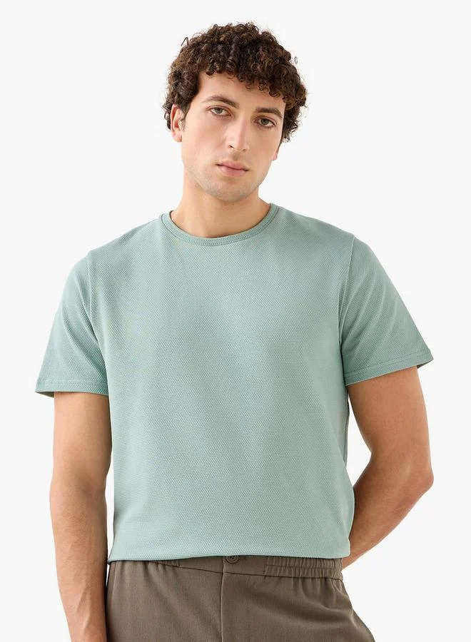 Iconic Popcorn Textured Regular Fit T-shirt
