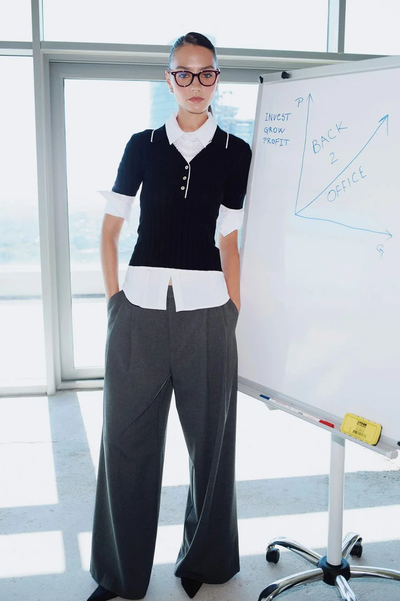 ديفاكتو Wide Leg Double Pocket Trousers