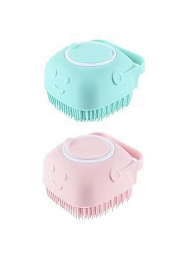 MAKE A WISH Body Scrubber with Soap Dispenser Brush, Silicone Exfoliating Brushes, Soft Body Exfoliator, Bath Loofah for Babies, Kids, Women, Men and Pets (Standard, 2, count) - Image 1
