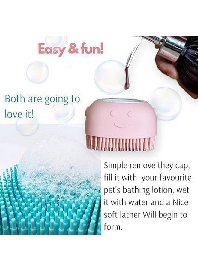 MAKE A WISH Body Scrubber with Soap Dispenser Brush, Silicone Exfoliating Brushes, Soft Body Exfoliator, Bath Loofah for Babies, Kids, Women, Men and Pets (Standard, 2, count) - Image 4