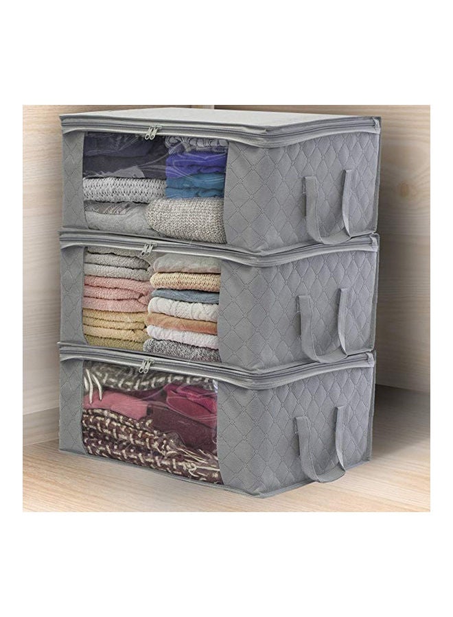 U-HOOME Large Capacity Foldable Storage Bag Grey/Transplant 49 x 36 x 21cm - Image 4