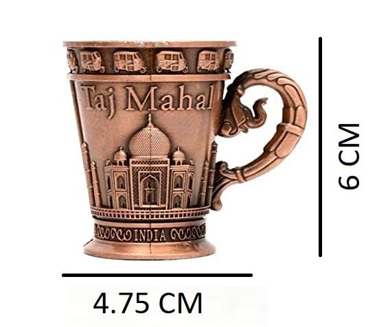 Skywalk Souvenir Taj Mahal India Shot Glass,Metal Souvenir Cup,Perfect Souvenir for Home,Gifts and Travel (Copper Color) - Image 2