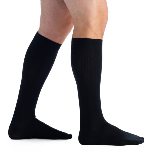 EvoNation Men’S USA made Knee High 20-30 mmHg Graduated Compression Socks – Moderate Pressure Compression Garment, Black, X-Large - Image 2