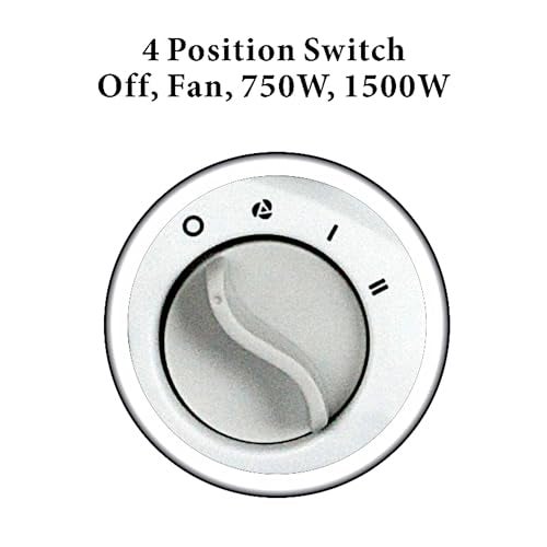 Optimus H-1322 Portable 2-Speed Fan Heater with Thermostat , White - Image 4