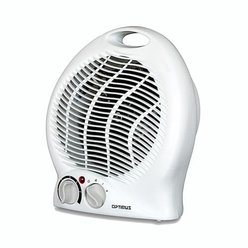 Optimus H-1322 Portable 2-Speed Fan Heater with Thermostat , White - Image 1