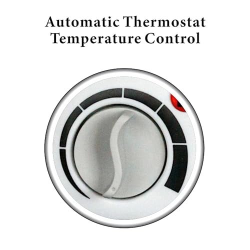 Optimus H-1322 Portable 2-Speed Fan Heater with Thermostat , White - Image 5