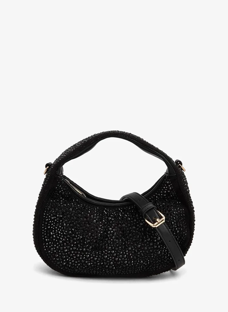 بابريكا Diamante Embellished Shoulder Bag With Zip Closure