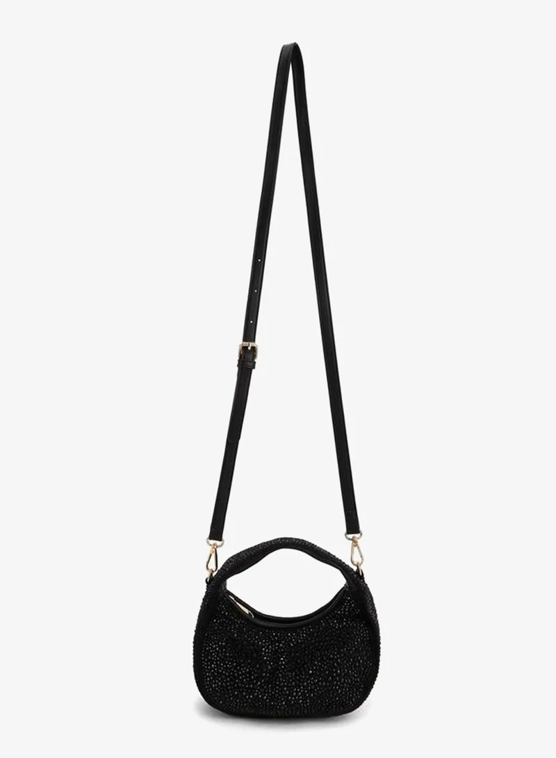بابريكا Diamante Embellished Shoulder Bag With Zip Closure