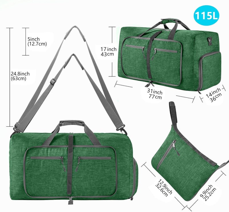 Vomgomfom Travel Duffle Bag for Men, 65L Foldable Travel Duffel Bag with Shoes Compartment Overnight Bag for Men Women Waterproof & Tear Resistant - Image 2