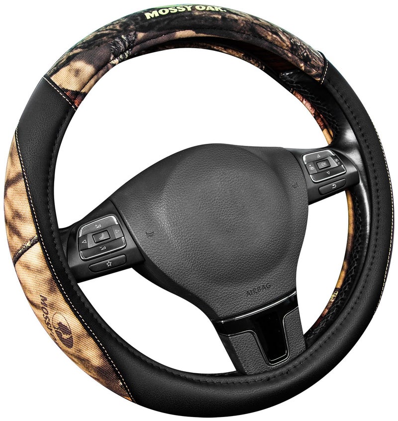 Mossy Oak Camo Steering Wheel Cover - PU Leather and Cotton Twill, Universal Fit 14 1/2 inches to 15 inches - Officially Licensed Product - Image 2