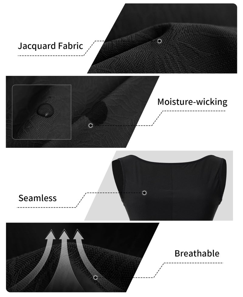 Daydance Women Ballet Leotard, Tank Women Dance Leotard with Jacquard Floral Print - Image 5