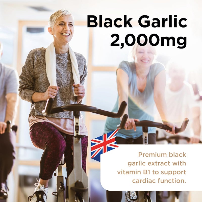 Healthspan Black Garlic 2000mg 90 Tablets Heart Health Added Vitamin B1 Rich in Amino Acids Odour Controlled Tablets Vegan - Image 3