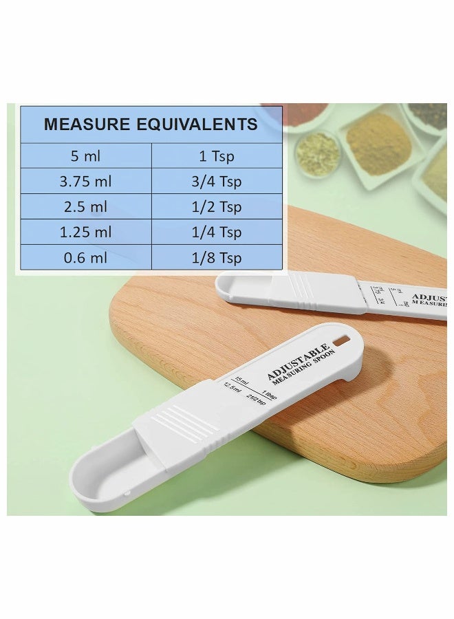 Measuring Spoons Set of 6 Adjustable Quantitative with 5 Different Dosages Metric Baking Tool Kitchen Accessories for Sugar Salt Coffee Milk Powder  - Image 5