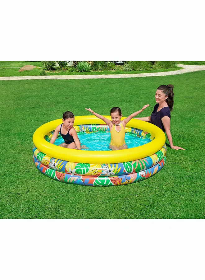 بست واي Bestway, φ66" x H15"/Φ1. x H38cm Floral Paradise Play Pool Inflatable Outdoor Water Play Toy for Kids and Families, Durable Premium Quality Material, Easy Inflate and Deflate Design, Pool Beach Garden Summer Fun Activity, 68m