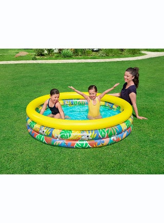 Bestway, φ66" x H15"/Φ1. x H38cm Floral Paradise Play Pool Inflatable Outdoor Water Play Toy for Kids and Families, Durable Premium Quality Material, Easy Inflate and Deflate Design, Pool Beach Garden Summer Fun Activity, 68m - view 2