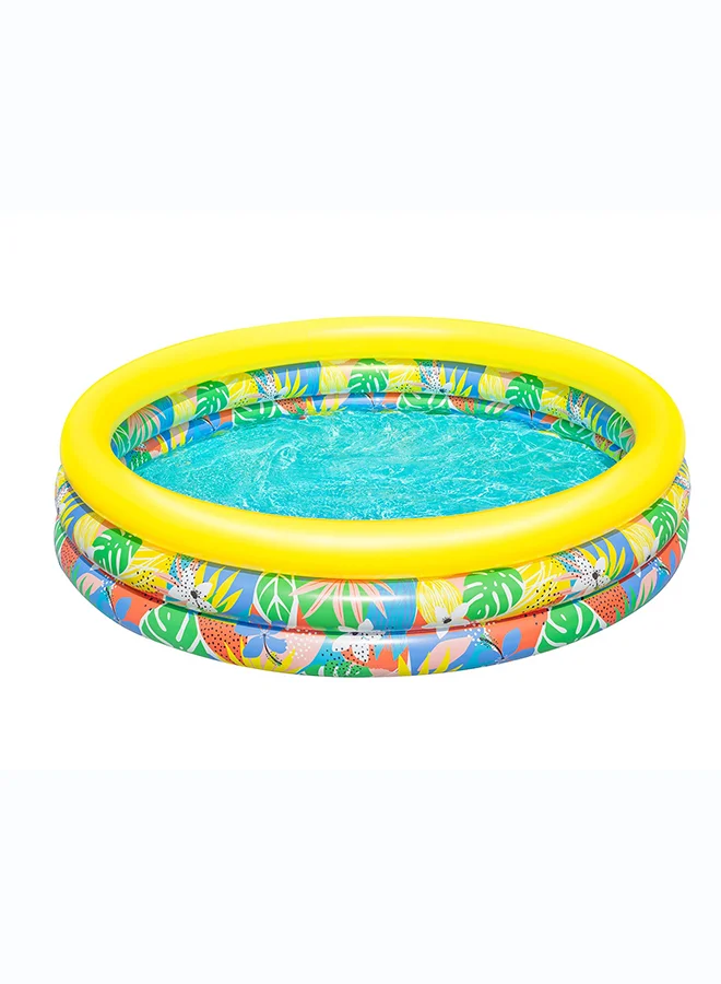 بست واي Bestway, φ66" x H15"/Φ1. x H38cm Floral Paradise Play Pool Inflatable Outdoor Water Play Toy for Kids and Families, Durable Premium Quality Material, Easy Inflate and Deflate Design, Pool Beach Garden Summer Fun Activity, 68m