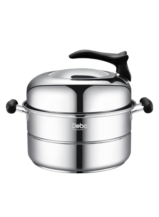 Debo 28cm Stainless Steel Three-layer Steamer Pot, Compatible With Gas And Induction Cooktops - Image 5