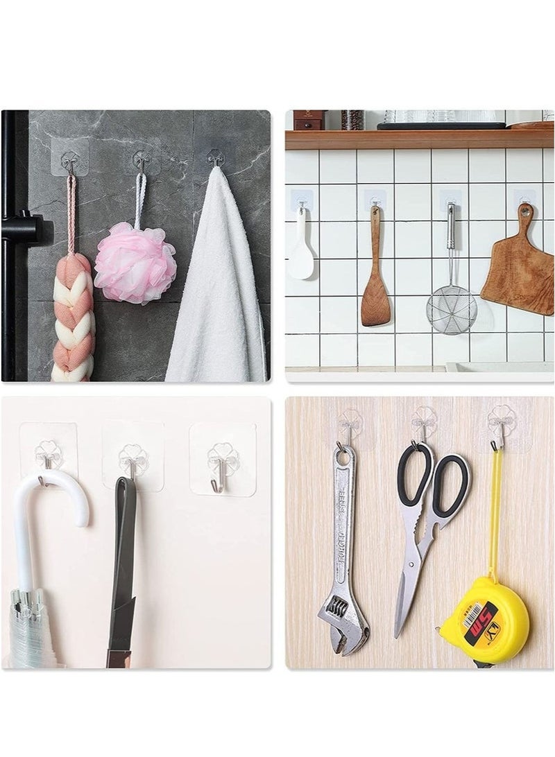 20PCS Super Strength Adhesive Hooks - Heavy Duty 5KG Wall Hooks, Waterproof Oilproof Transparent - No Drill Hanging Solution for Tiles/Metal - Image 3