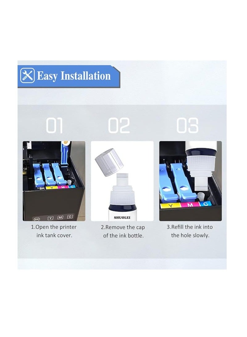 Terabyte ink for Canon 490 (4-Pack Black Cyan Magenta Yellow) Ink for GI 490 for PIXMA G3400 G2400 G1400 G4400 G1411 G2411 G3411 G4411 G4410 G3410 - Image 3