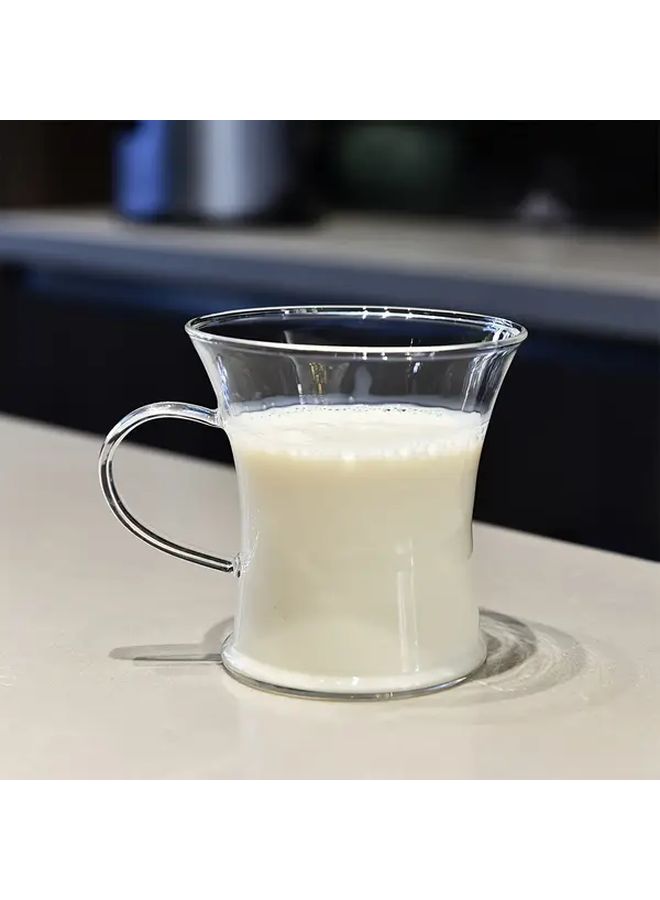 Large Diameter Insulated Glass Mug with Handle 350ml Reusable for Home Office - Image 1