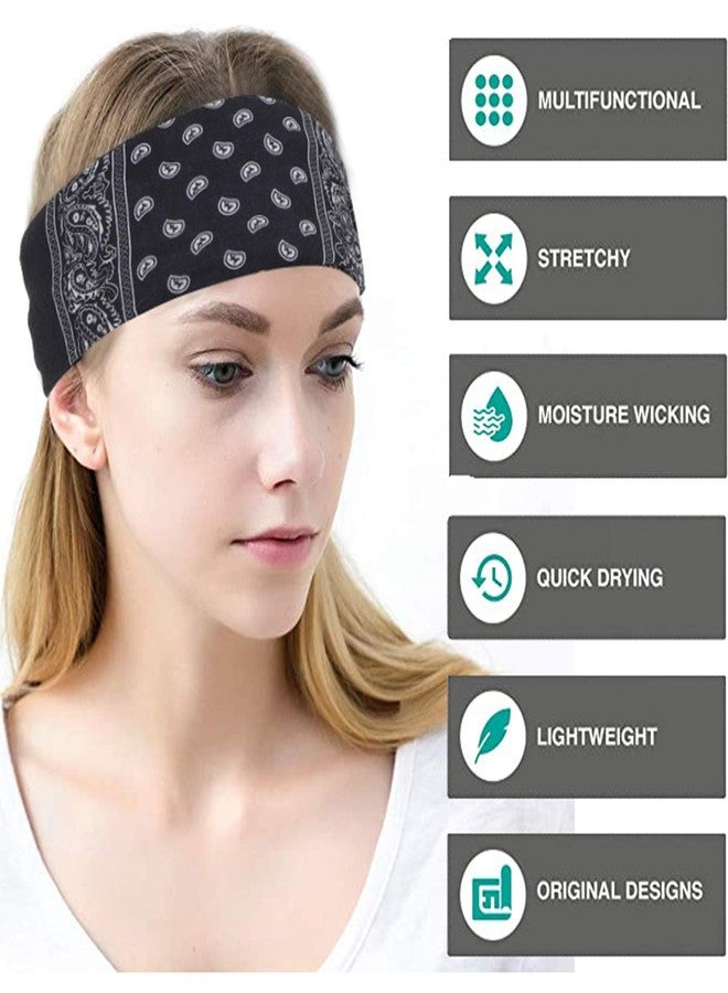xinyun Bandanas Mask Outdoor Seamless Neck Gaiter Paisley Magic Headband Scarf Face Cover for Dust Wind High Elastic Multi Headwear with UV Resistance for Cycling Yoga Hiking Fishing Pack of 6 - Image 5