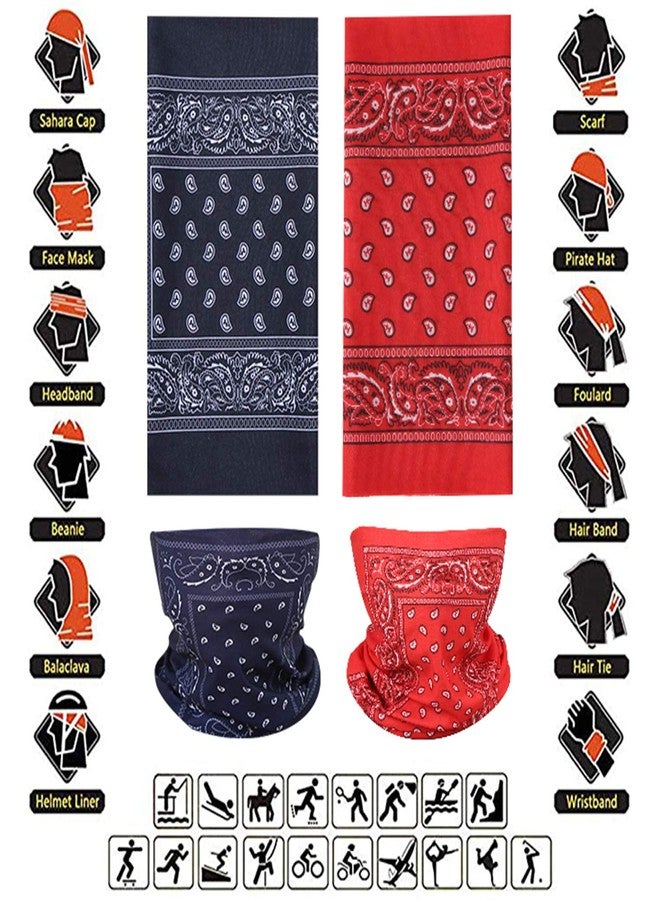 xinyun Bandanas Mask Outdoor Seamless Neck Gaiter Paisley Magic Headband Scarf Face Cover for Dust Wind High Elastic Multi Headwear with UV Resistance for Cycling Yoga Hiking Fishing Pack of 6 - Image 2
