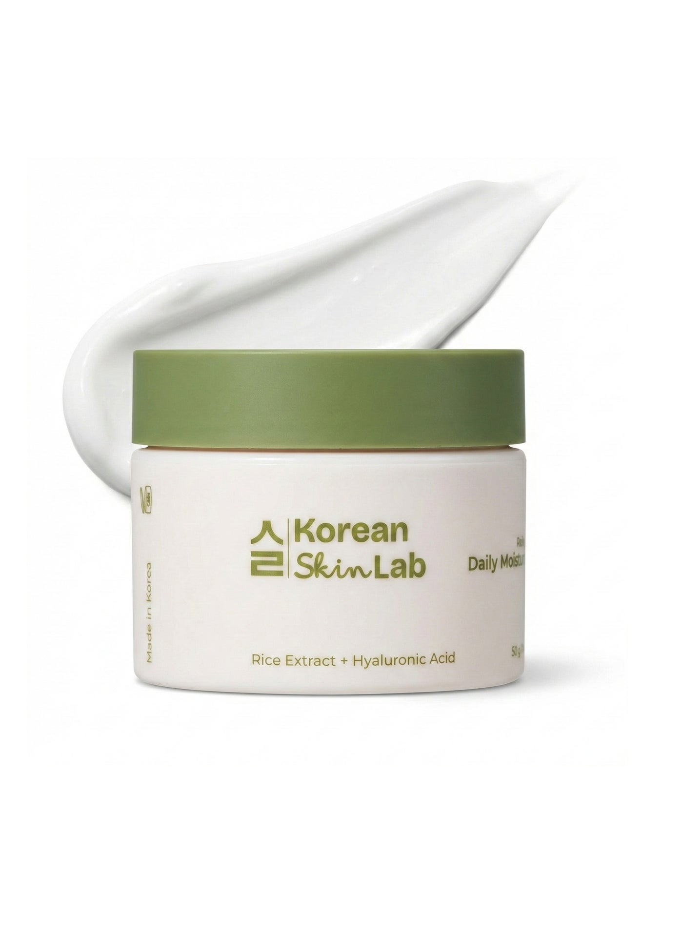 Korean Skin Lab Rice Dew Daily Moisturizer (50ml). Lightweight Facial Cream with Rice Extract & Hyaluronic Acid. Deep Hydration for Glowing Skin Non Greasy, Alcohol Free, Made in Korea