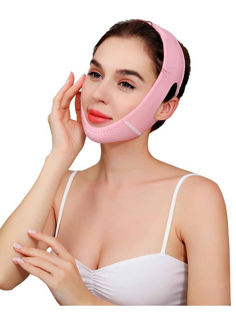 KASTWAVE Double Chin Reducer, Face Slimming Strap V-Shaped Mask Chin UP Face Lifting Belt for Women, Anti-Wrinkle Face Mask, Lifting Bandage for Shaggy Skin - Image 1