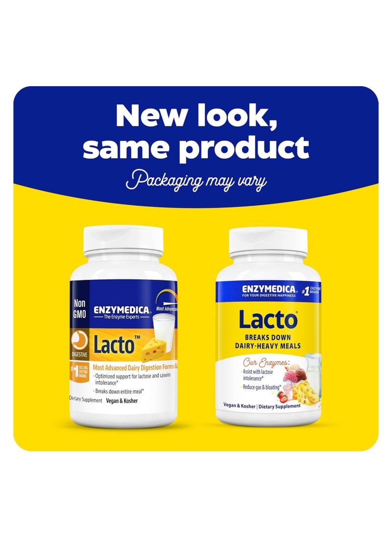 ENZYMEDICA Enzymedica Lacto, Maximum Strength Formula for Dairy Intolerance, With Enzymes Lactase and Protease, Relieves Digestive Discomfort, 30 capsules (30 servings)  - Image 2