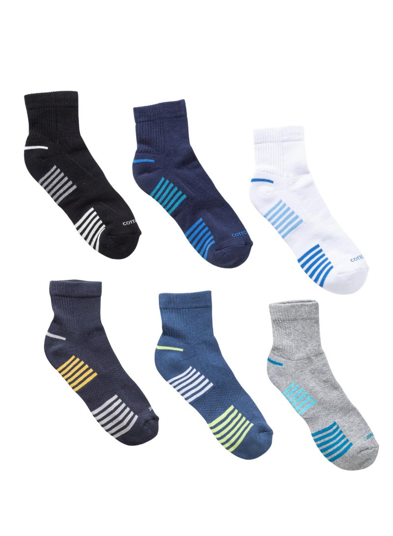 Cottonil Pack Of 6 Cotton Half Towel Socket Socks Code 48 - Image 1