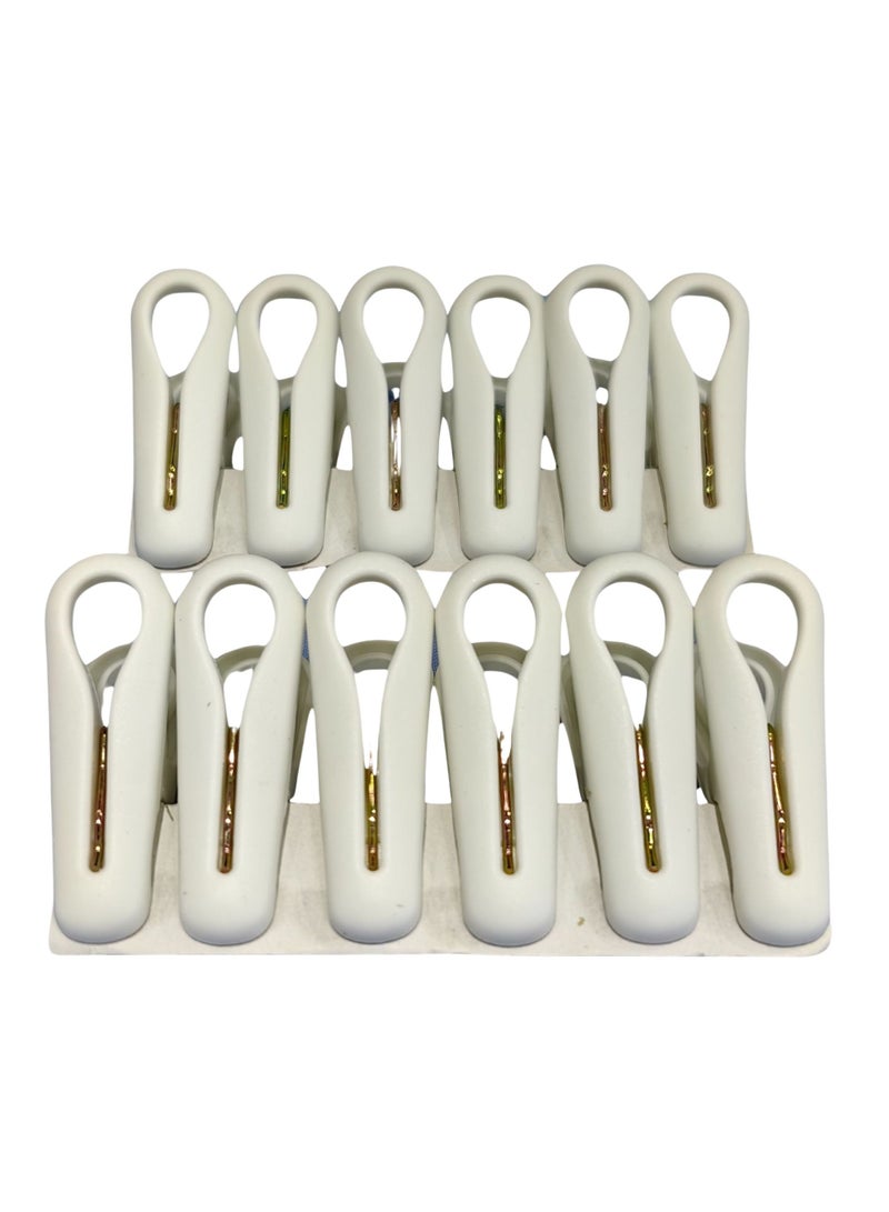 أورتوك مشابك تجفيف الملابس 6 قطع مشابك قوية لتجفيف الملابس، مشابك تجفيف بلاستيكية مقاومة للرياح، مشابك تجفيف بلاستيكية مقاومة للرياح، مشابك منزلية مقاومة للرياح غير قابلة للانزلاق ومطاطية ناعمة، دبابيس تعليق الملابس في الأماكن الخارجية الداخلية والخارجية - Image 1